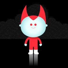 red fred horned hair character illustration