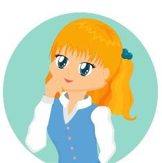Sweet Cartoon Girl (vector) N2