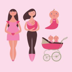 Young mother and kids