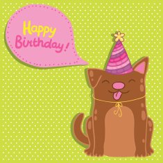 Happy Birthday card background with a dog N8