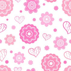 Romantic seamless pattern (tiling) Vector illustration