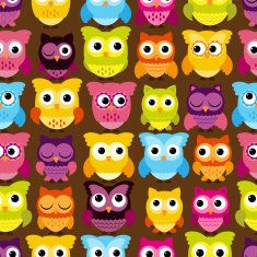 Seamless and Tileable Vector Owl Background Pattern N8
