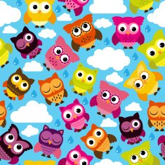 Seamless and Tileable Vector Owl Background Pattern N9