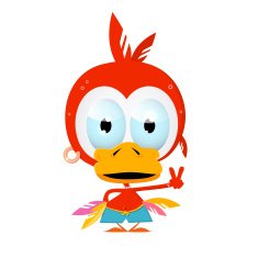 Funny Red Bird - Chicken Duck Illustration
