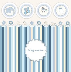 Baby boy announcement card N77