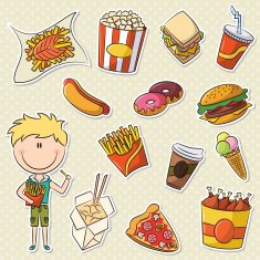 Cute Boy With Junk Food