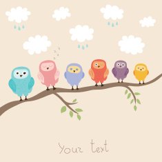 Cute holiday card with owls