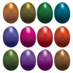 Set of Easter eggs different colors
