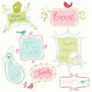 Sweet Doodle Frames with Birds N3