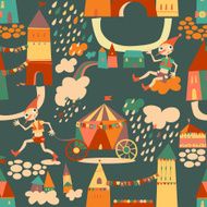 Seamless pattern with houses for childrens background N5