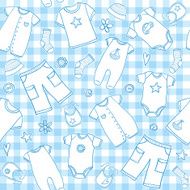 Baby boy clothes seamless pattern