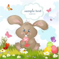 Cartoon happy rabbit for Easter Cards N7