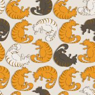Seamless texture with slipping cats