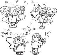 Set of cute angels for design N4