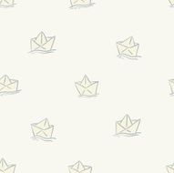cute hand drawn paper ship seamless pattern N2
