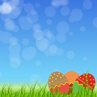 Easter eggs card vector illustration N6