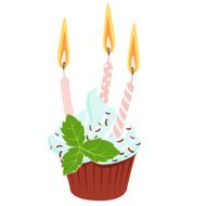 Festive birthday cake Flat style N6