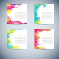 Set of vector watercolor template N63