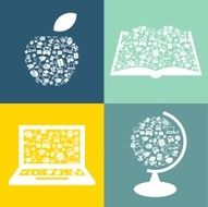 Set of education symbols
