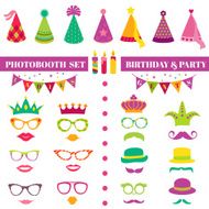 Photobooth Birthday and Party Set - glasses hats crowns masks