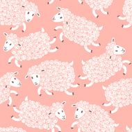 Seamless pattern with cute sheep N9