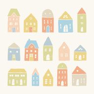 Set of 15 cute houses