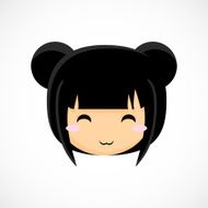 Face of a little cute girl Illustration Beautiful background