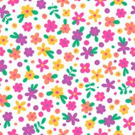 Seamless pattern with cute flowers N14
