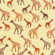 Giraffe silhouettes random seamless pattern Safari style N2