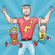 Hero dad with children