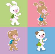 Back to school cute kawaii animals N2