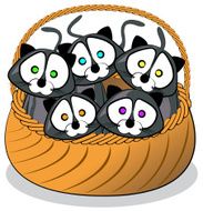 Basket of Kittens Cartoon
