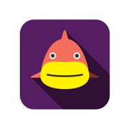 Fish animal face flat design