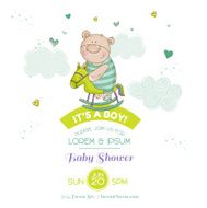 Baby Shower Card - with Bear and Horse