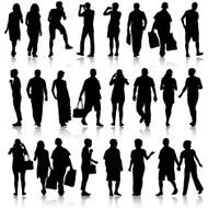 silhouettes of beautiful mans and womans N8