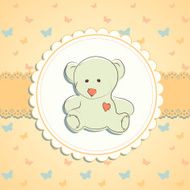 Pink greeting card with teddy bear N2