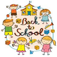 Kindergarten Kids Back to School Heading