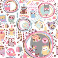 Owl seamless background Hand drawn vector illustration N8