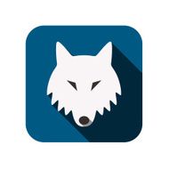 Wolf animal face flat design vector