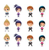 Characters with normal blinked eyes and open mouth positions N3