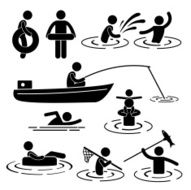 Playing at River Pictogram