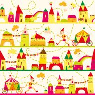 Seamless pattern with houses for childrens background N7