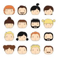 Set of colorful office people icons Businessman Businesswoman N4