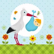 Stork with a baby boy N4