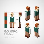 Vector isometric human set N7