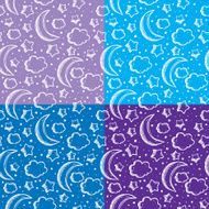 set of patterns with night sky