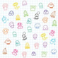 Cute cartoon aliens background for children