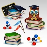 School icons set N4