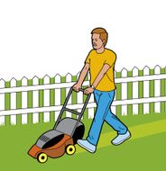 Man Cutting Grass N2