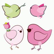 Set of cartoon birds